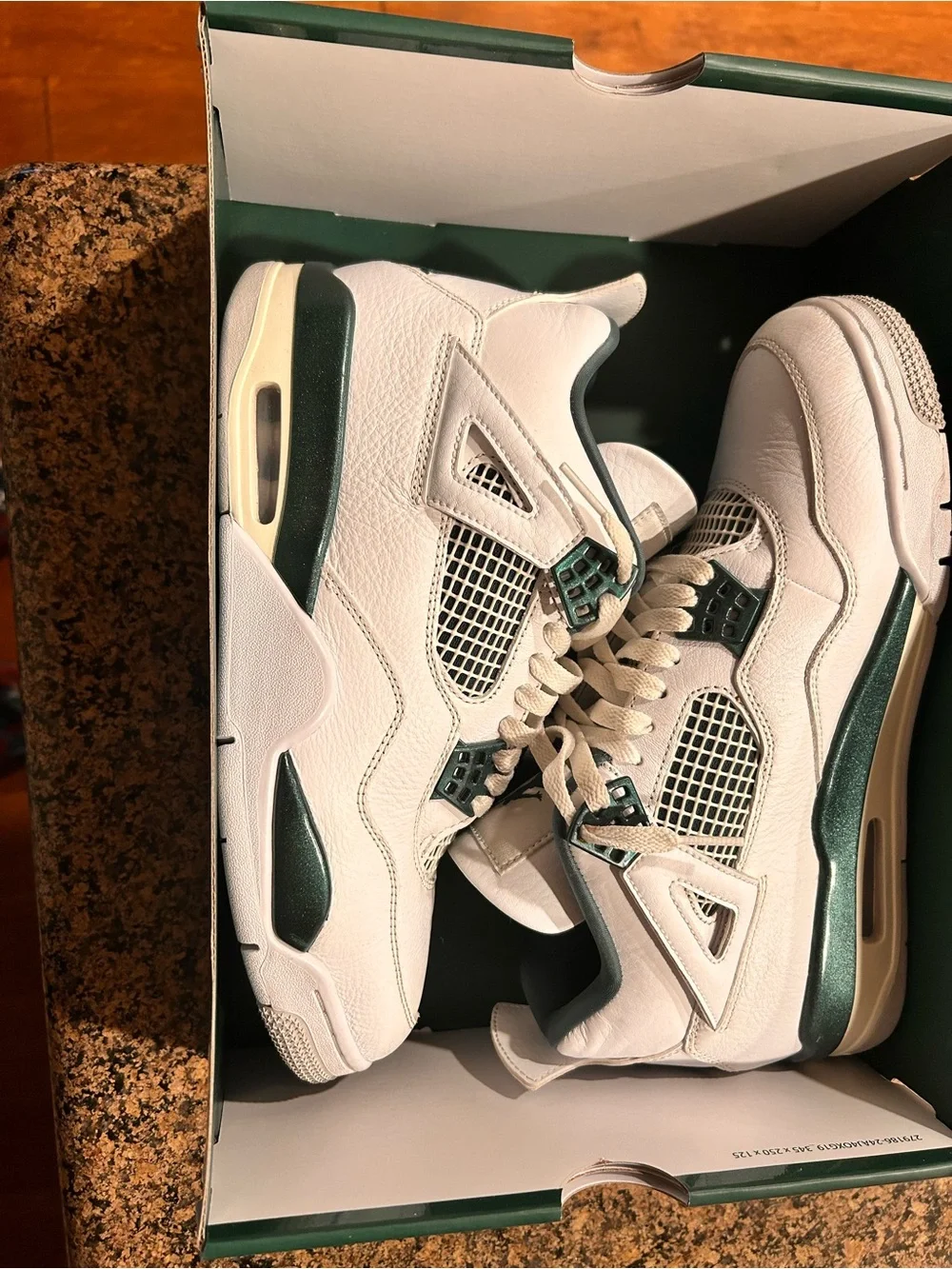 Jordan Men's Athletic Shoes in White and Dark Green